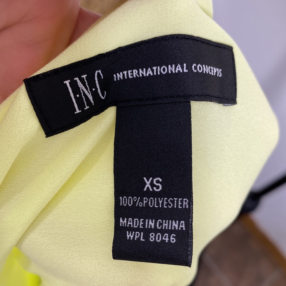 Inc International Concepts Yellow Neon Split Sleeve Blouse - Picture 11 of 11